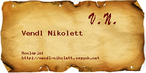 Vendl Nikolett névjegykártya